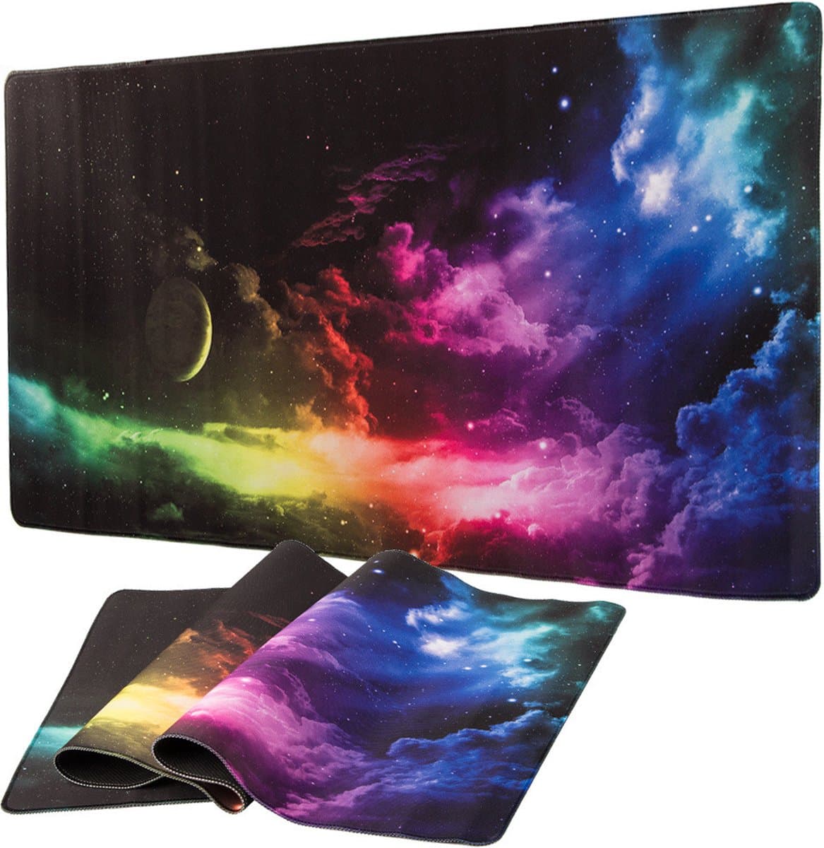 Verk Group Gaming Muismat | Galaxy | Muismat XXL | 90x40 cm | Muismat XXL Gaming | Bureauonderlegger — afbeelding 1