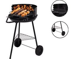 Barbecue - BBQ - Rond - Half open - Verrijdbaar - 41,5x70x41,5cm - Zwart grijs