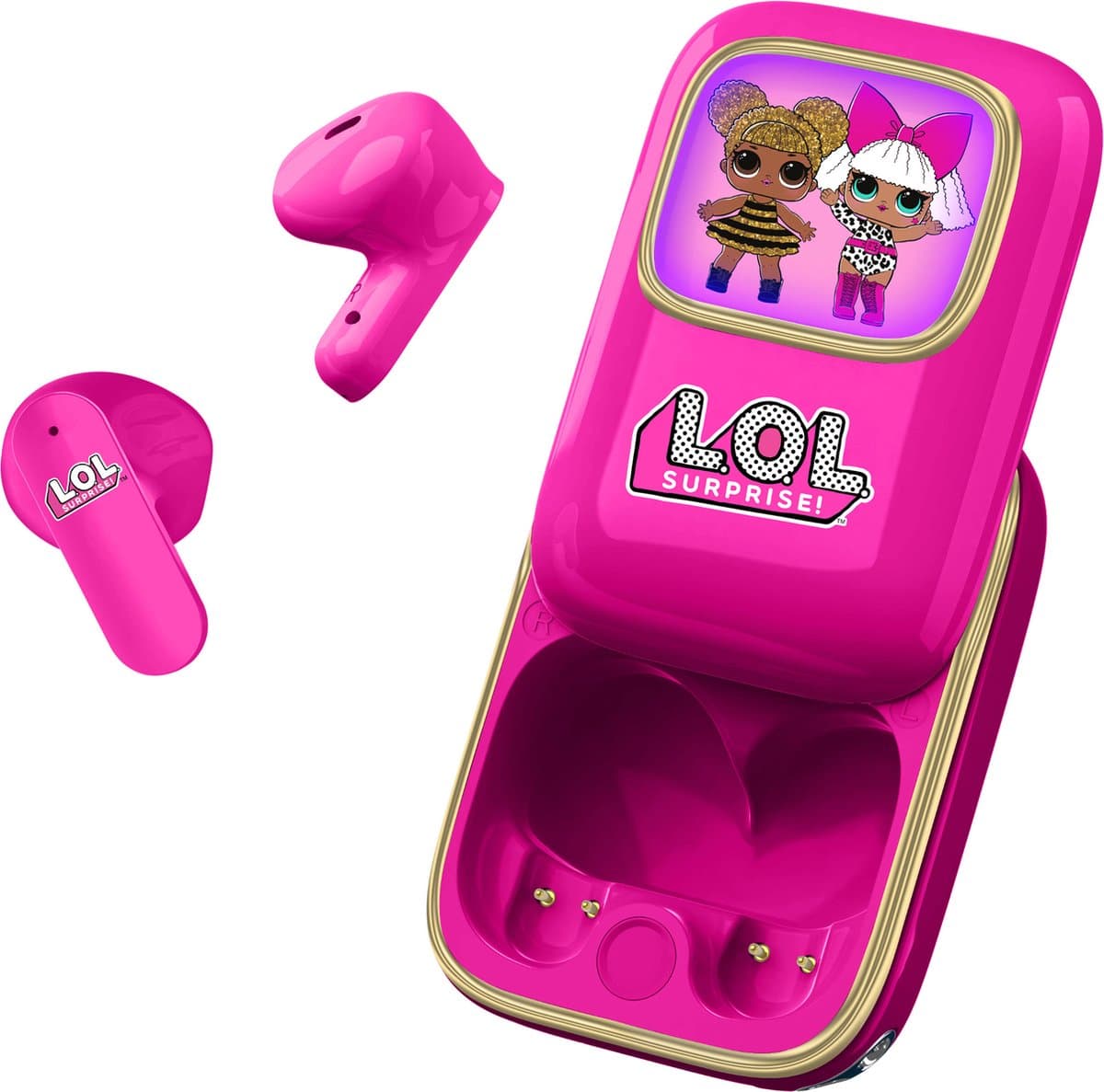 LOL Surprise - draadloze oordopjes - schuifdisplay met LED verlichting - met oplaadcase - touch control - lange batterijduur — afbeelding 1