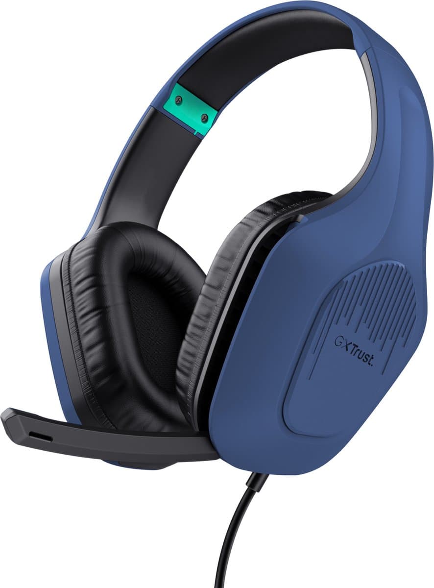 Trust GXT 415B Zirox - Bedrade Gaming Headset - voor PC, PS4, PS5, Xbox & Switch - Stereo - Blauw — afbeelding 1