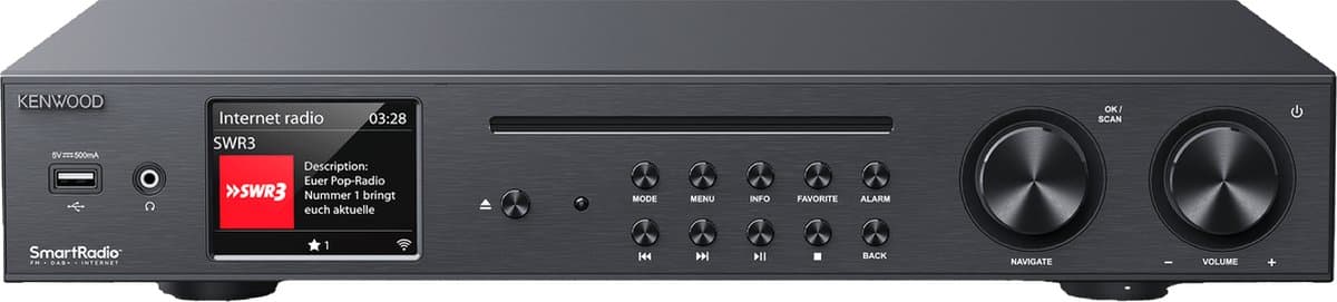 Kenwood KR-W8000SCD-B netwerk receiver met DAB+ en FM tuner, CD speler, optical — afbeelding 1