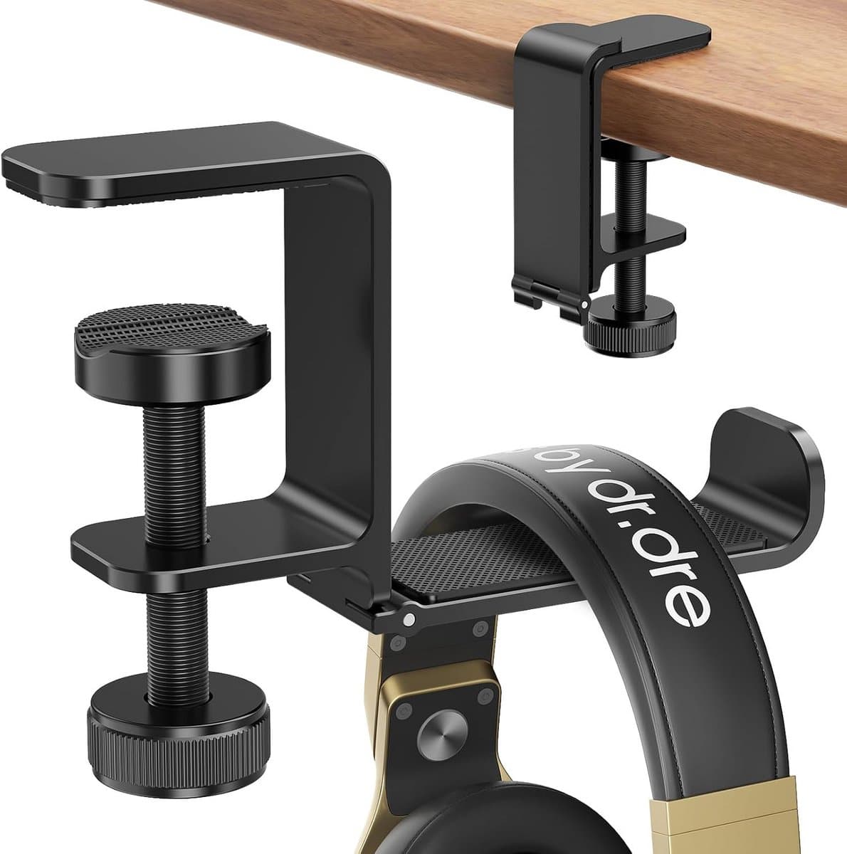 Universele Hoofdtelefoonstandaard Onder Bureau - Opvouwbare Headset Houder met Klem — afbeelding 1
