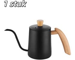 1 stuk - Koffiezetapparaat - Roestvrij staal - Filterkoffiezetapparaat - Gegradueerd - Smalle tuit - Koffieapparatuur - Klein filterkoffiezetapparaat - Geschikt voor het zetten van koffie - 350 ml - Zwart
