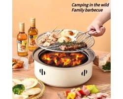 Koreaanse BBQ-grill Houtskoolkachel Houtskoolgrill Roestvrij staal Outdoor Camping Koken Thee rond de kachel Barbecuekachel