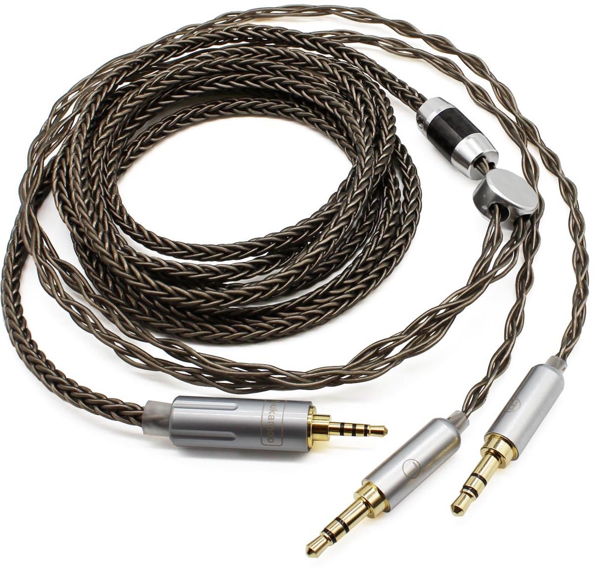 Silver-Plated Hoofdtelefoon Kabel Upgrade 2.5mm naar Dubbele 3.5mm Audio-kabel 1.8M — afbeelding 1