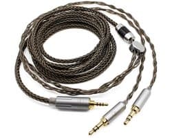 Silver-Plated Hoofdtelefoon Kabel Upgrade 2.5mm naar Dubbele 3.5mm Audio-kabel 1.8M
