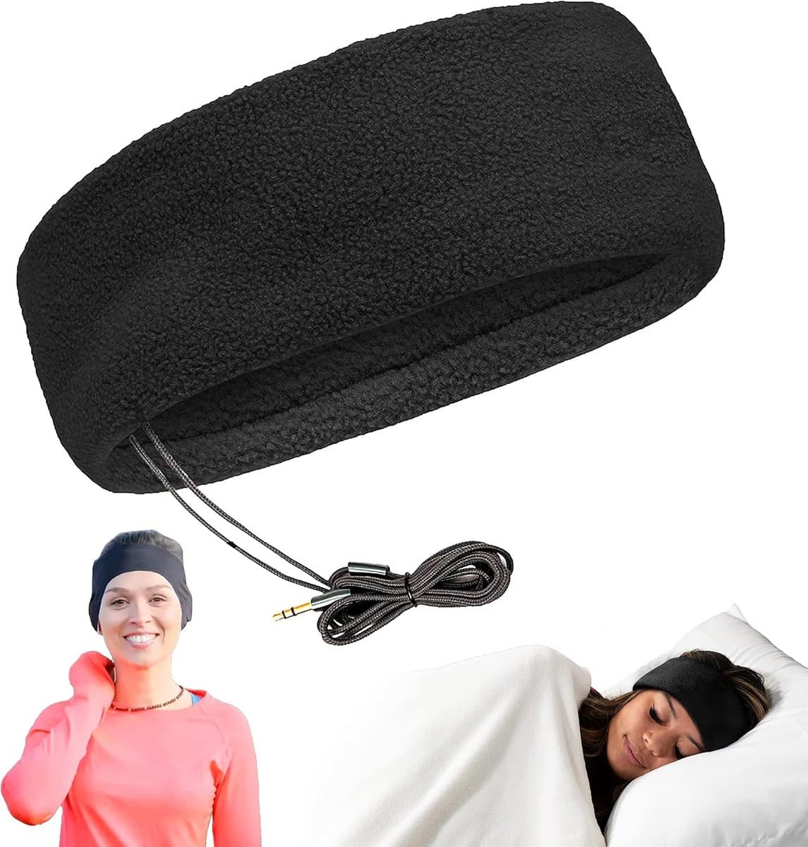 Comfortabele Slaaphoofdtelefoon met Platte Oortjes en Reistas — afbeelding 1