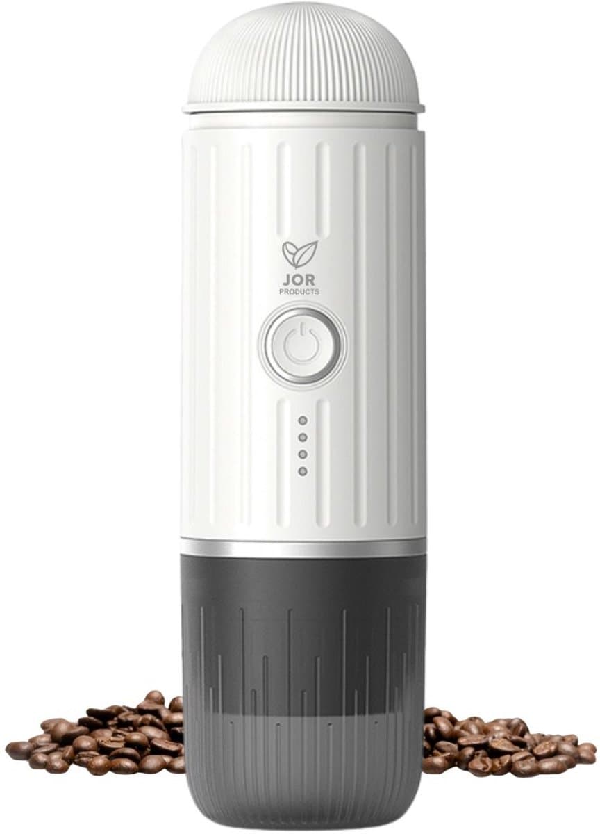 JOR Products® - Draagbare Espressomachine - Koffiebonen & Nespresso - Wit — afbeelding 1