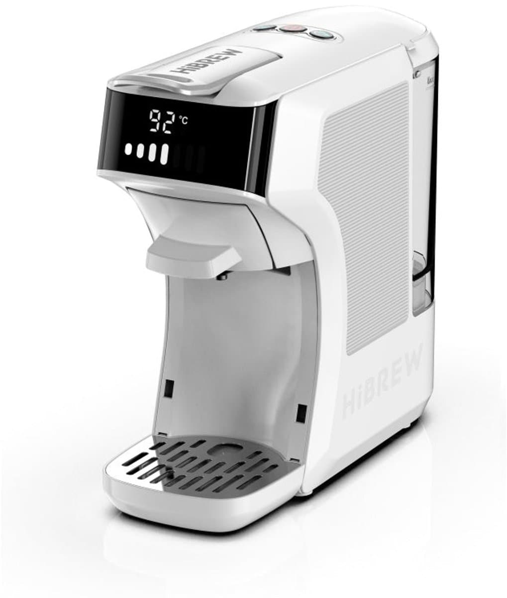 HiBREW H1C 4-in-1 Capsule Koffiemachine – 20 Bar – Geschikt voor Nespresso, Dolce Gusto & E.S.E. Pods – Ook Gemalen Koffie – Koud & Warm – Compact 600ml – Wit — afbeelding 1