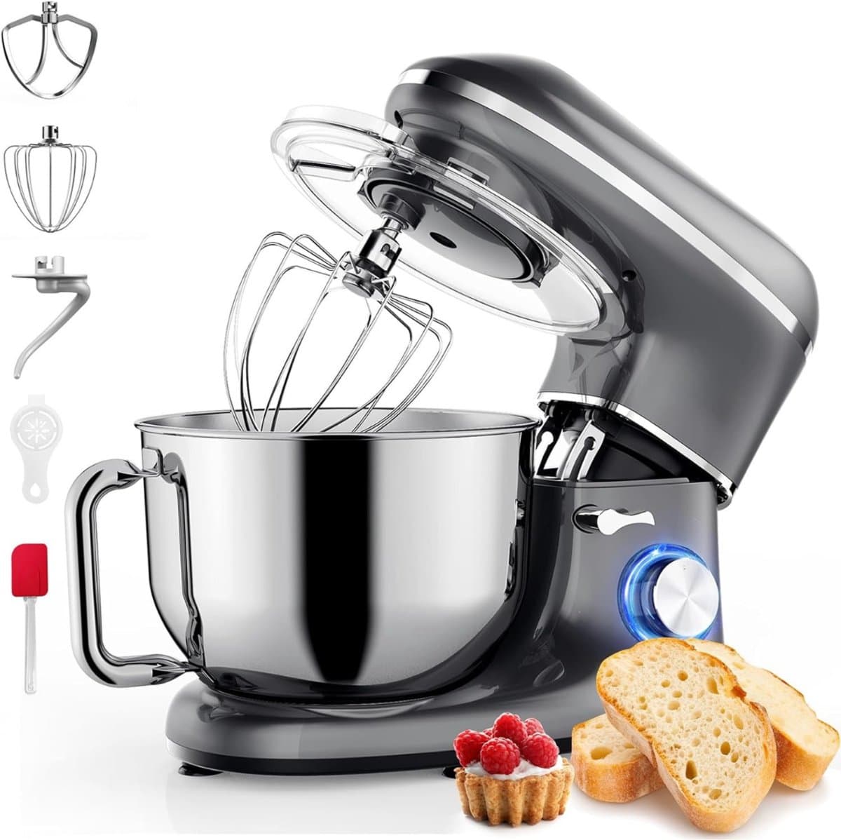 DYNA® Mixer met Mengkom - Keukenmachine - Handmixer - Antraciet - 43cm x 36cm x 27cm — afbeelding 1