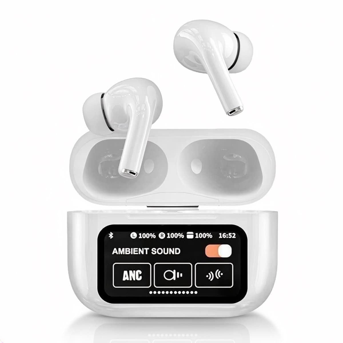 Tech Essentials FlexBeat - Draadloze Oordopjes met Active Noise Cancelling - Bluetooth 5.4 - In Ear Sport Oortjes voor Hardlopen - Microfoon - Earbuds met Oplaadcase - Wit — afbeelding 1