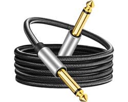Vesfy Gitaarkabel 5 Meter - 6.3mm Jack naar 6.3mm - Instrumentkabel voor Gitaar, Bas & Keyboard
