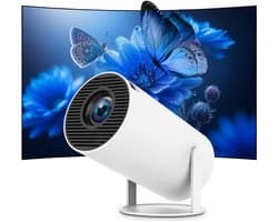 Aura® Draagbare beamer - Beamer - Projector - Mini Beamer - Wit - 17cm x 10cm x 17cm