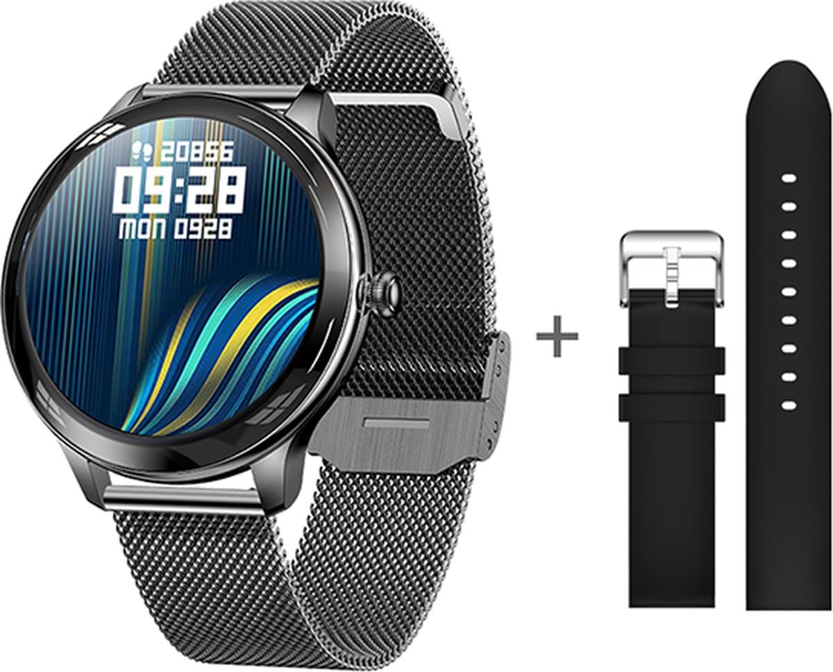 Darenci Smartwatch Flair Pro - Smartwatch dames -Smartwatch heren -Activity Tracker- Touchscreen -Bluetooth bellen -Met extra bandje -Horloge -Stappenteller -Bloeddrukmeter -Verbrande calorieën -Zuurstofmeter -Spatwaterdicht -Zwart — afbeelding 1