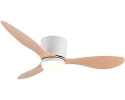 Nivard Plafondventilator - Met Verlichting - Plafond Ventilator - Met Lamp - Plafonniere Met Ventilator - Met Licht - Hout - 132cm