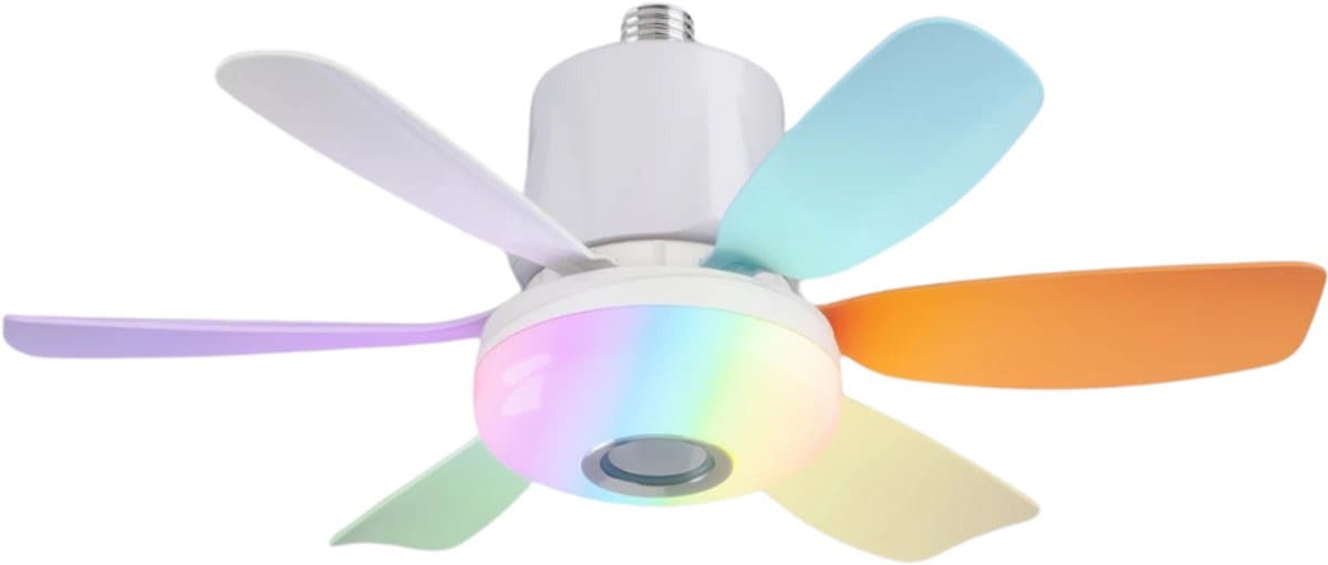 Bovista Plafondventilator - Met Verlichting - Plafond Ventilator - Met Lamp - Plafonniere Met Ventilator - Met Licht - Kleur - 47cm — afbeelding 1