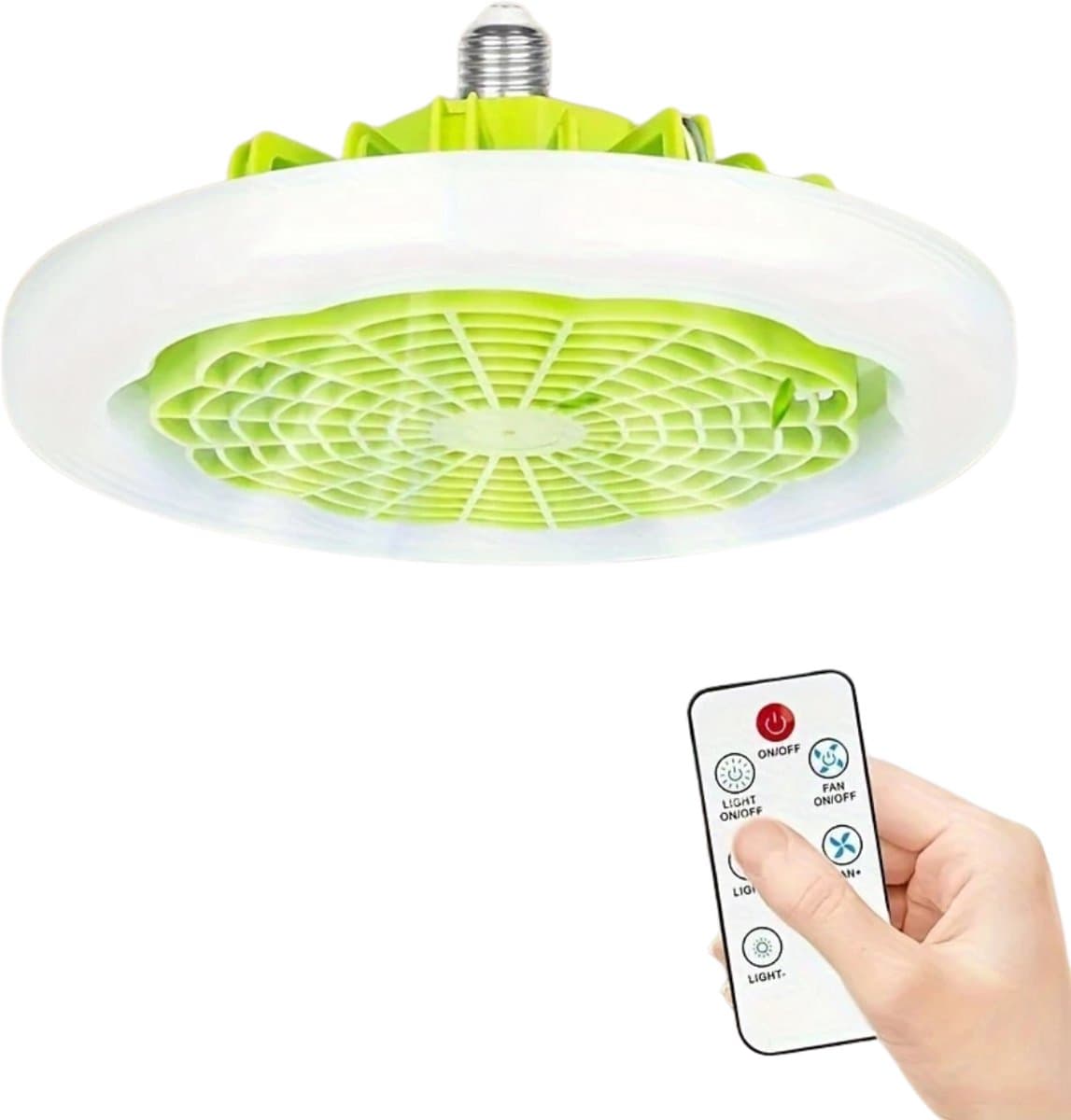 Nivard Plafondventilator - Met Verlichting - Plafond Ventilator - Met Lamp - Plafonniere Met Ventilator - Met Licht - Wit - 22.5cm — afbeelding 1