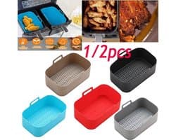 1PCS Vierkante Airfryer Siliconen Pot Geschikt voor Ninja-Foodi Dual-purpose Airfryer Accessoires - Blauw