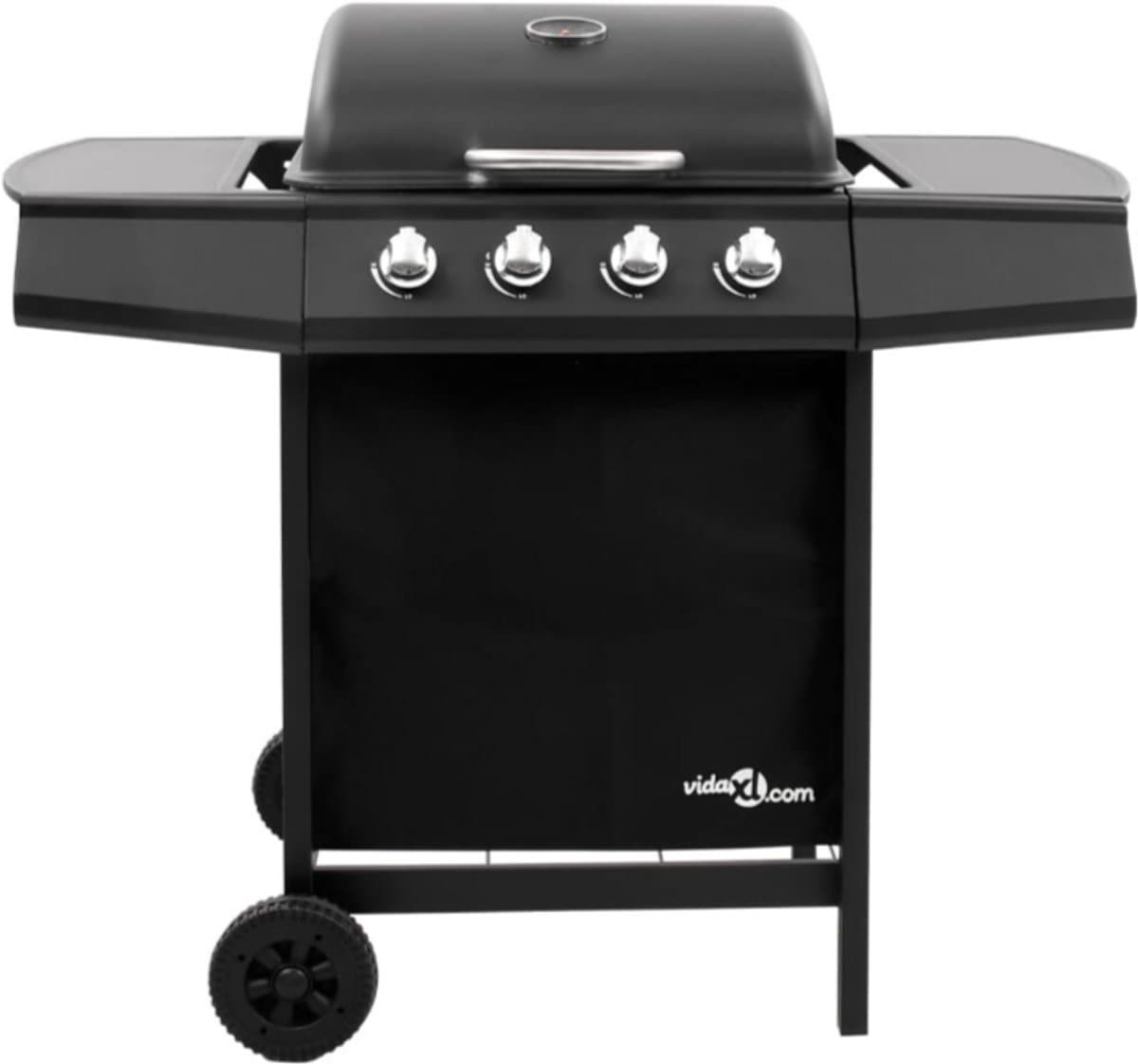Gasbarbecue-grill met 4 branders zwart — afbeelding 1