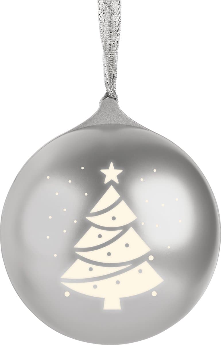EPOK - Lichtgevende Kerstbal met Bluetooth Speaker en Kerstmuziek - Zilver — afbeelding 1