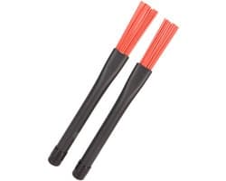 2 Stuks Uitschuifbare Drum Brushes - Professionele Nylon Drumkwasten met Rubber Handvatten - Rood - Voor Rockband, Country en Folk Drummers