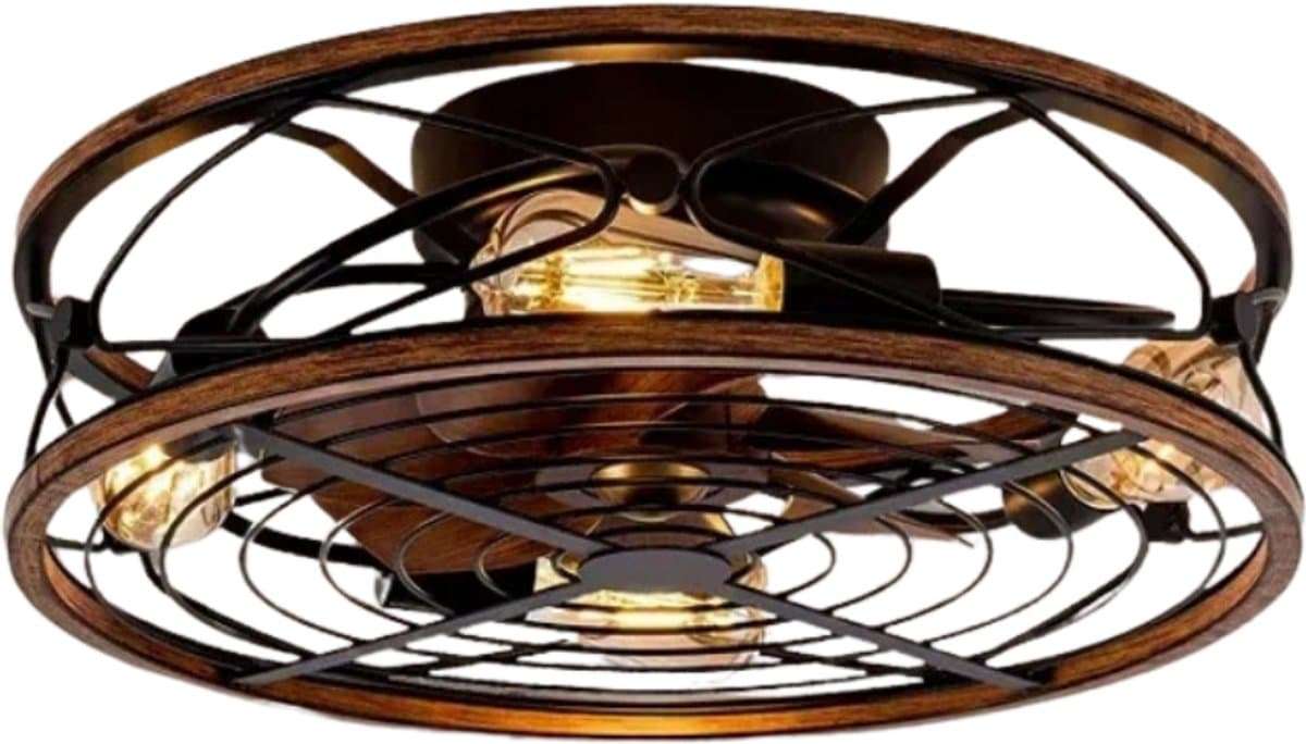 Nivard Plafondventilator - Met Verlichting - Plafond Ventilator - Met Lamp - Plafonniere Met Ventilator - Met Licht — afbeelding 1