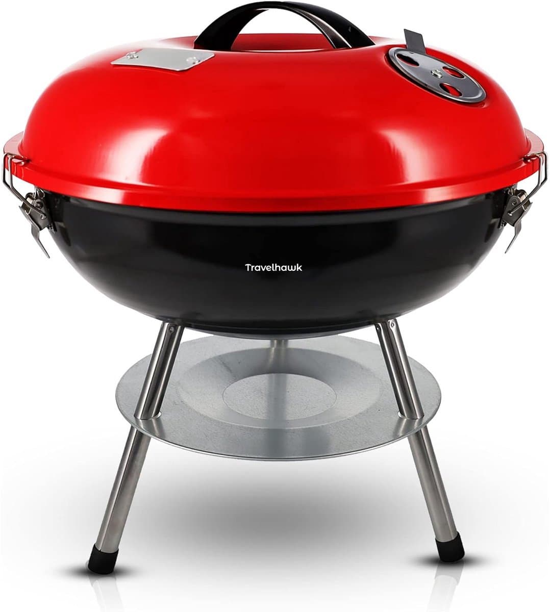 Travelhawk Houtskool BBQ - Barbecue Houtskool - Opvouwbaar - 33x33cm Grilloppervlak - Gelegeerd Staal - Zwart — afbeelding 1
