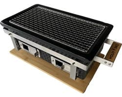 WOLFF BBQ |Shichirin grill |Keramische tafel barbecue |Rechthoek model met 2x lucht inlaad |Buitenhuis gebruik