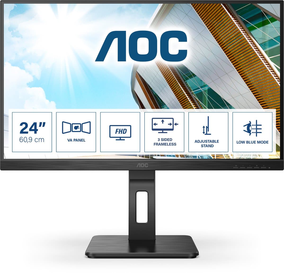 Monitor AOC 24P2QM LED 23,8" VA Flicker free — afbeelding 1