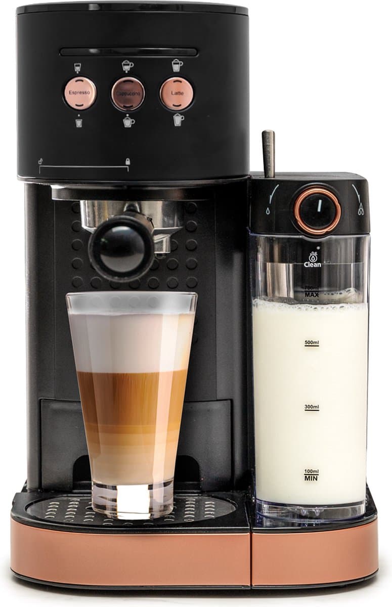 BluMill Koffiemachine - Pistonmachine - Espressomachine - Automatische Melkschuimer & 2 portafilters - 1,2 Liter Waterreservoir — afbeelding 1