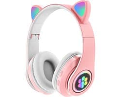 Mogi Products-Kinder Koptelefoon-Draadloze Hoofdtelefoon-Kids Headset-Over Ear-Bluetooth-Microfoon-Katten Oorjtes-Led Verlichting