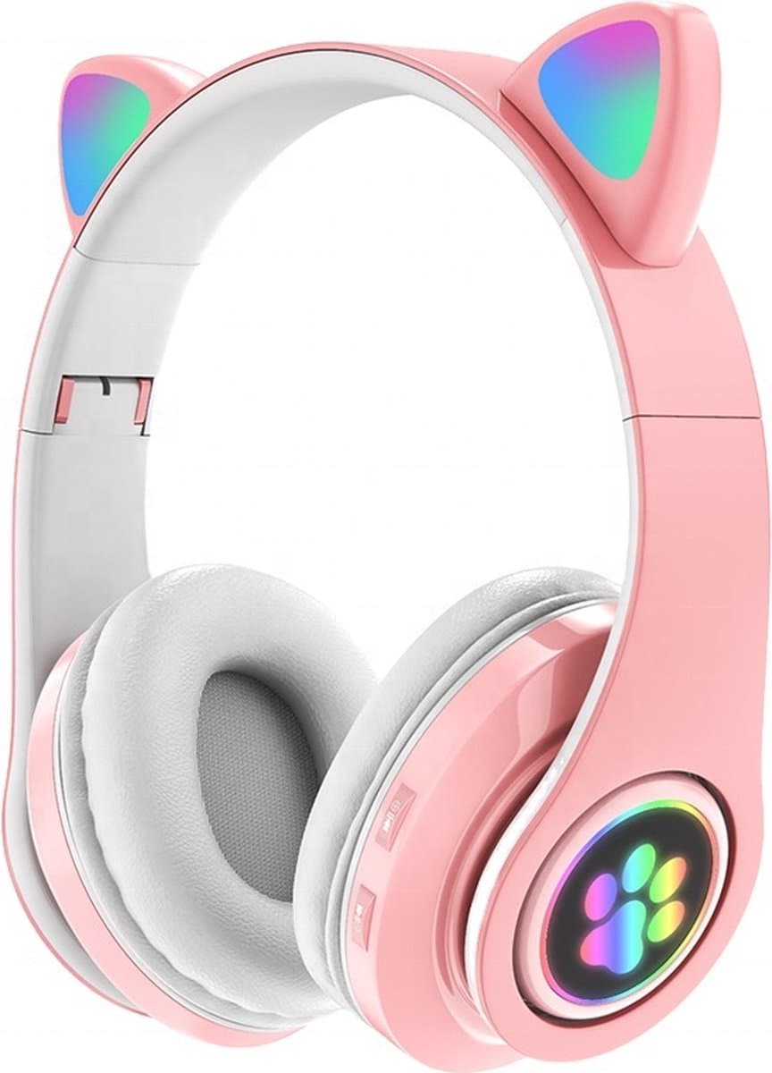 Mogi Products-Kinder Koptelefoon-Draadloze Hoofdtelefoon-Kids Headset-Over Ear-Bluetooth-Microfoon-Katten Oorjtes-Led Verlichting — afbeelding 1