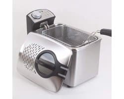 Elektrische friteuse - Friteuse met mand - Voor thuis frituren - Met verstelbare temperatuur - 3 liter - Rood