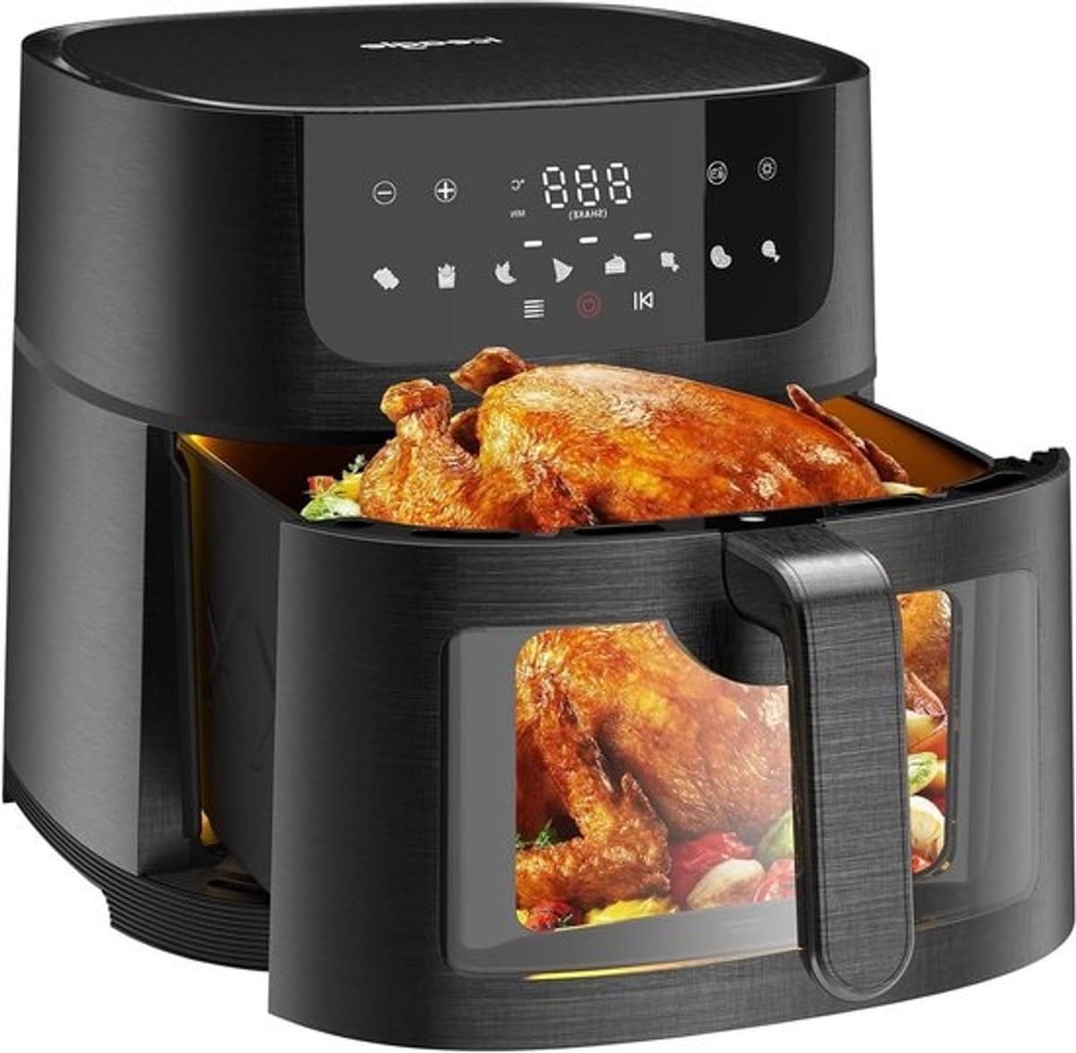 Heteluchtfriteuse - Airfryer XXL - Gezond koken - Groot kijkvenster - 9 Liter - Zwart — afbeelding 1