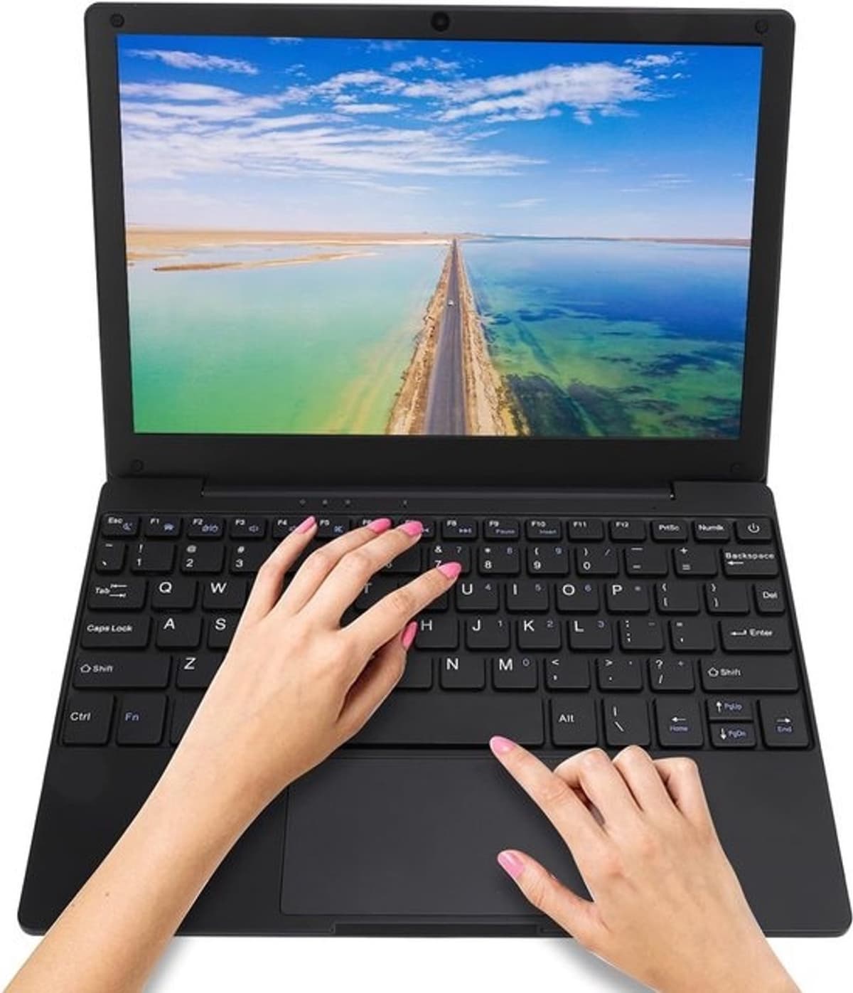 10.1 Inch Android 12 laptop - IPS-scherm, Quad Core Processor en muis — afbeelding 1