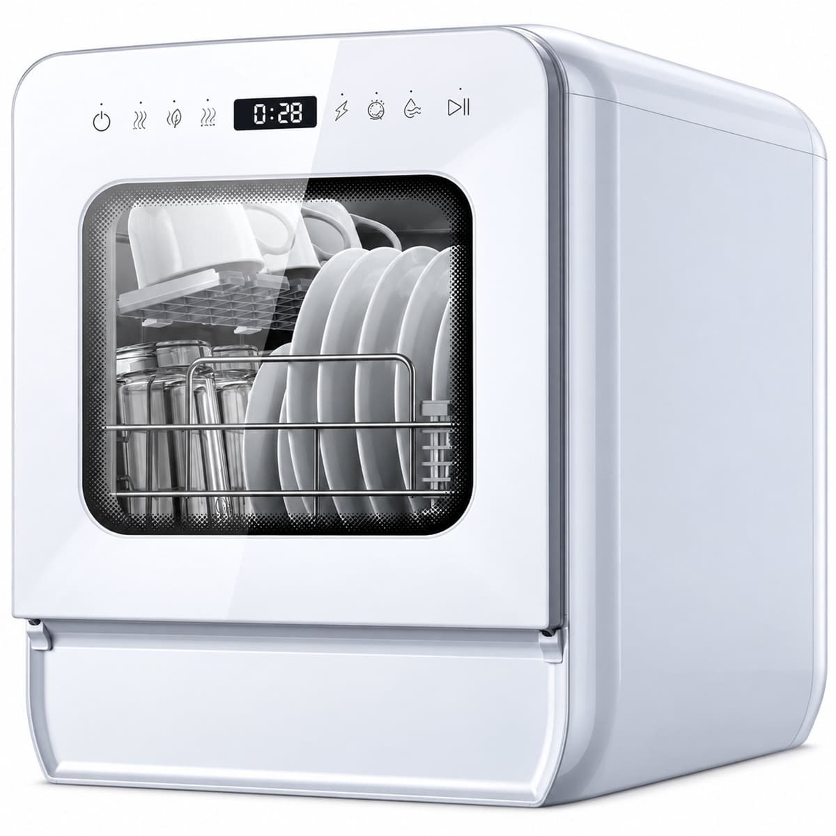 Tafelmodel Vaatwasser 4 Couverts – 9 Programma's – 5L Waterreservoir – 360° Reiniging – Startuitstel — afbeelding 1