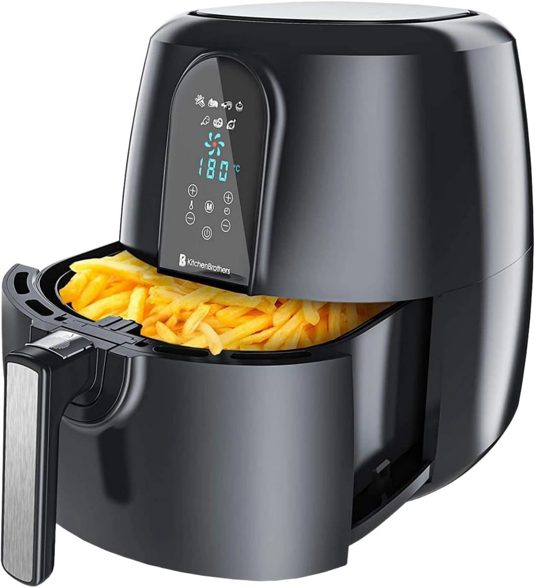 KitchenBrothers Airfryer XXL - PFAS-Vrij - 1890W - 7,2L - Voor 6 Personen - Heteluchtfriteuse - Zwart — afbeelding 1
