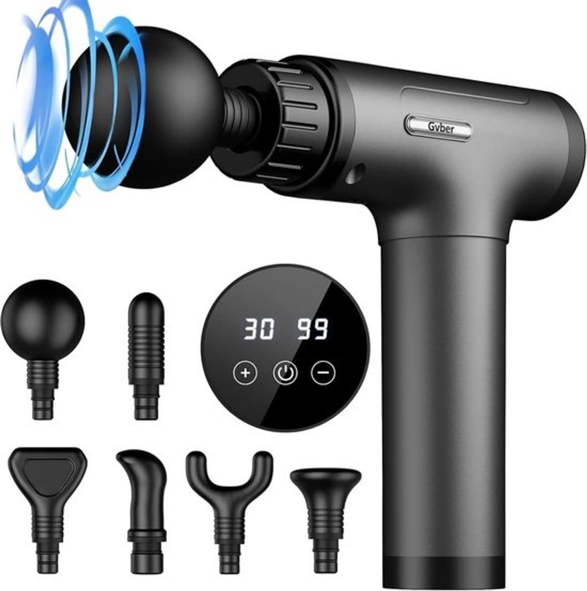Diepweefselmassagepistool - Draagbaar, elektrisch en stil met 6 accessoires — afbeelding 1