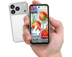 OUKITEL C17 mini Smartphone - 12GB RAM - 32GB ROM - Android 16 - GPS - Geen NFC - Slechts 109g - Zilver