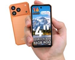 OUKITEL C17 mini Smartphone - 16GB RAM - 64GB ROM - Android 16 - GPS - Geen NFC - Slechts 109g - Oranje
