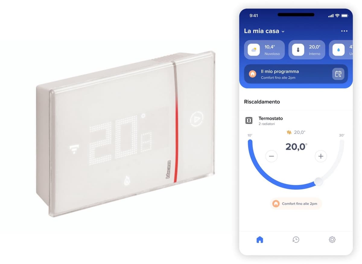 SXW8002W Smarther2 met, thermostaat voor wandketel, programmeerbaar, ON/UIT-bediening, ook met app, en, luchtvochtigheidsweergave, wit — afbeelding 1