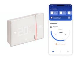 SXW8002W Smarther2 met, thermostaat voor wandketel, programmeerbaar, ON/UIT-bediening, ook met app, en, luchtvochtigheidsweergave, wit