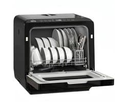 Mini Vaatwasser Zwart - Tafelmodel Vaatwasser 6 Liter - 5 Programma's - Voor Keuken & Camper - 45x44x45,8 cm