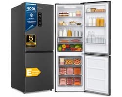 Heinner HCNF-HM400DINVDGE++ Koel-vriescombinatie – 400 L – No Frost – Dual Inverter – Touchbediening met LED-display – Super Freeze – Holiday-funergiectie – Open-deur Alarm – Kinderslot – Antracietgrijs – 5 Jaar Garantie