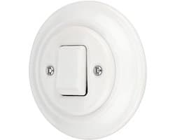 Inbouw Porseleinen Retro Koppelaar, Serie PR1 in Wit