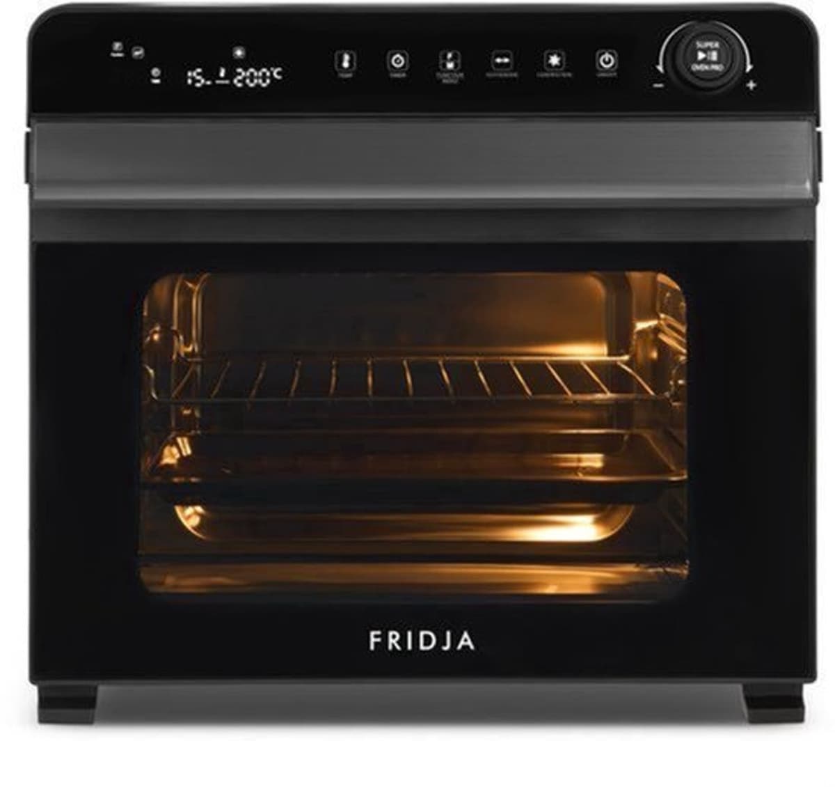 Heteluchtfriteuse Digitaal - 30 Liter Capaciteit - 1600 Watt Vermogen - Roestvrij Stalen Interieur - Mat Zwart - Multifunctionele Oven — afbeelding 1