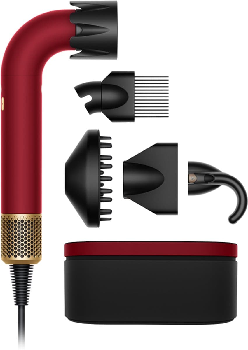 DYSON Supersonic R Curly + Coily Red Velvet / Gold Föhn Rood — afbeelding 1
