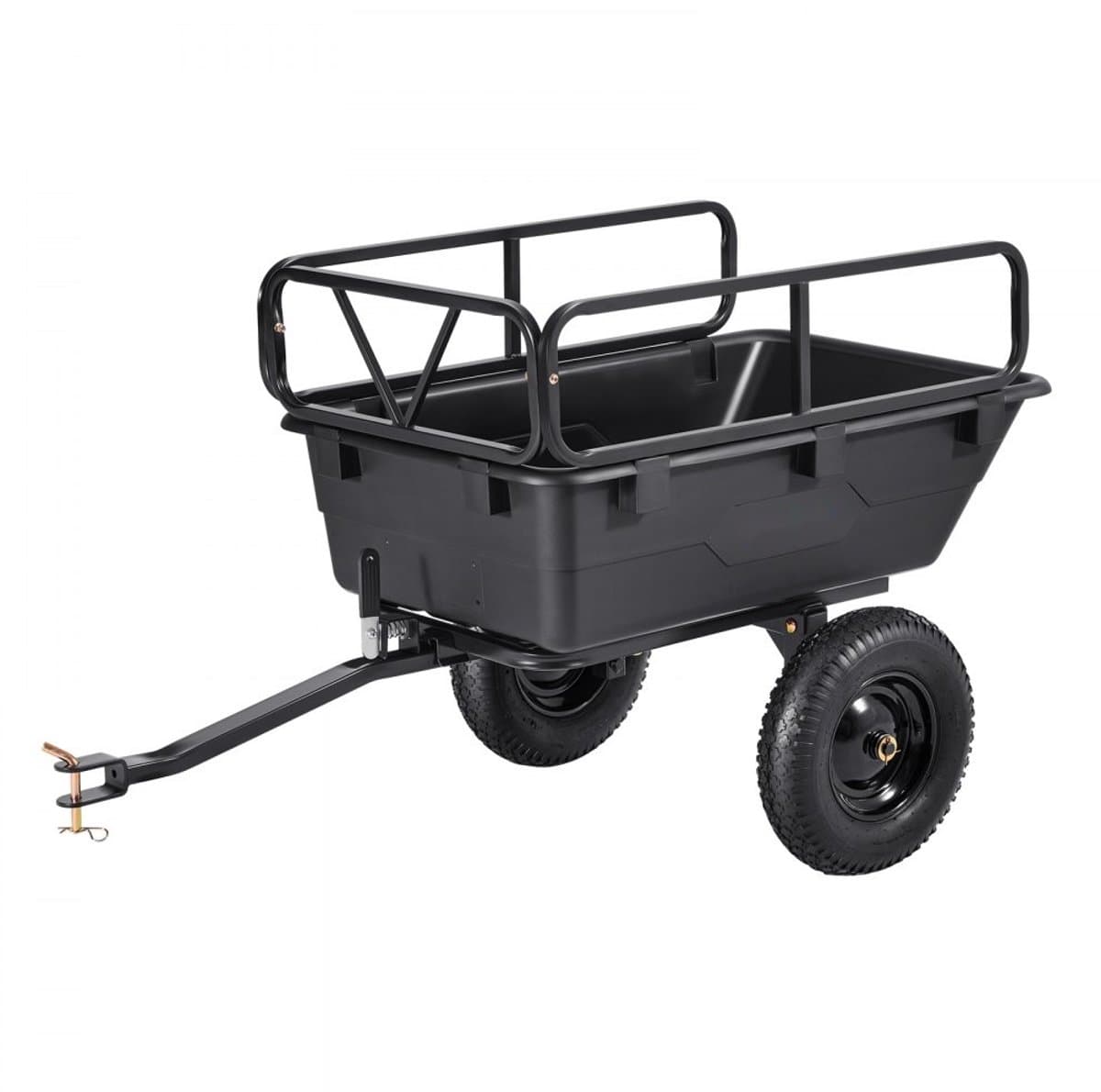 Kiepkar - ATV/UTV Tuinaanhanger - Draagvermogen 227 kg - Banden 41 cm - Kiepfunctie hand of voetpedaal - Zware uitvoering - Voor grasmaaier en tractor — afbeelding 1