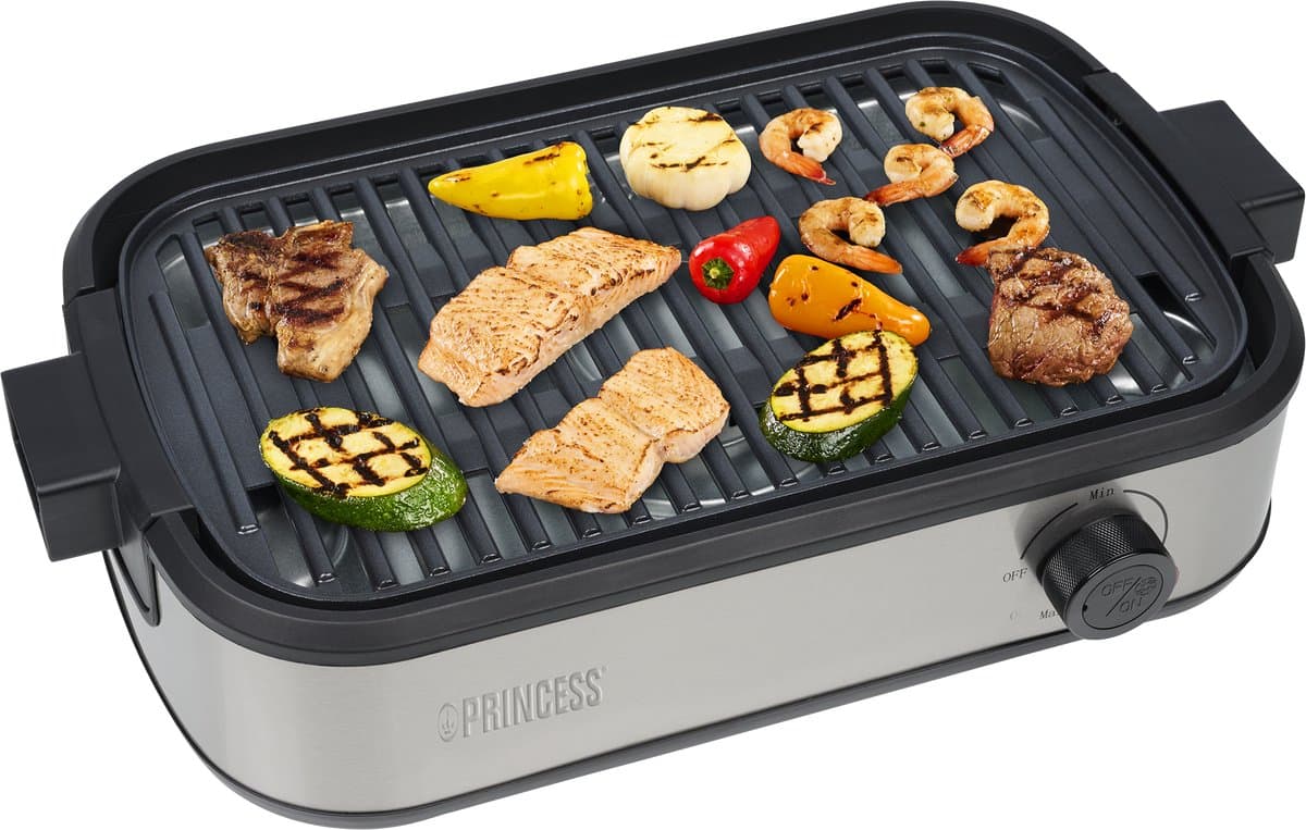 Princess Table Chef Purify - 103215 - Tafel BBQ - 35 x 21 cm - Tafelgrill en Barbecue met Luchtfiltersysteem - Ingebouwde Afzuiging - Tot 260 Graden - PFAS Vrij -1800 W — afbeelding 1