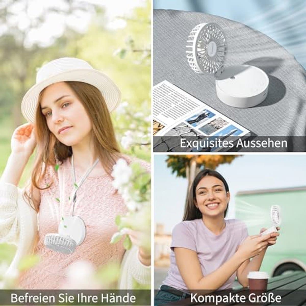 Draagbare Mini Ventilator Met Koele Verneveling - USB Oplaadbaar, 5 Snelheden, Vouwbaar en Geschikt voor Kantoor en Reizen — afbeelding 1